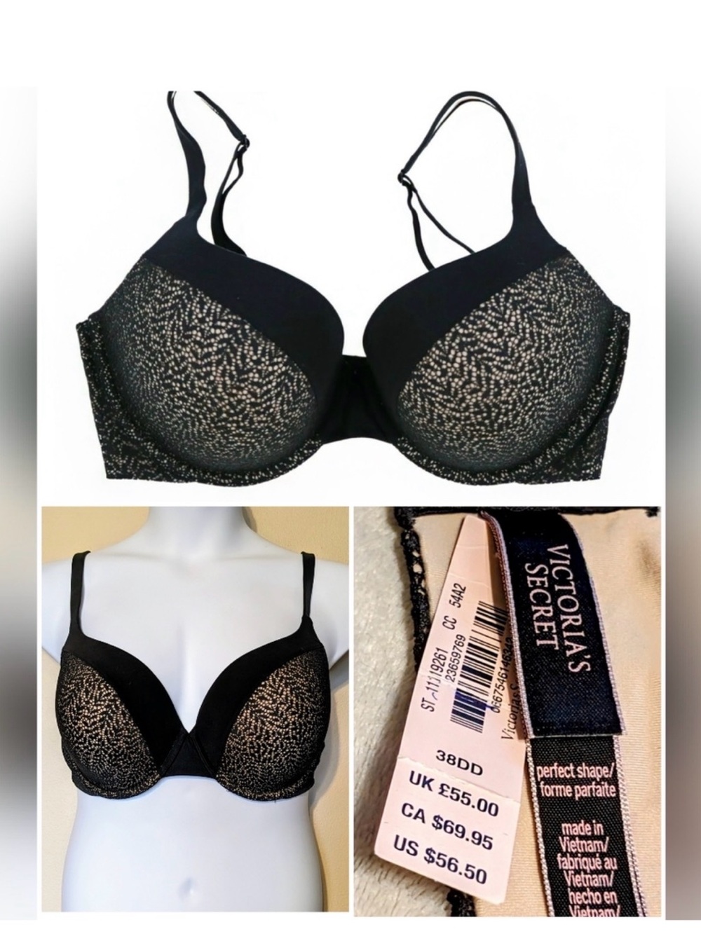Victoria's Secret Perfect Shape Bra 38DD NWT